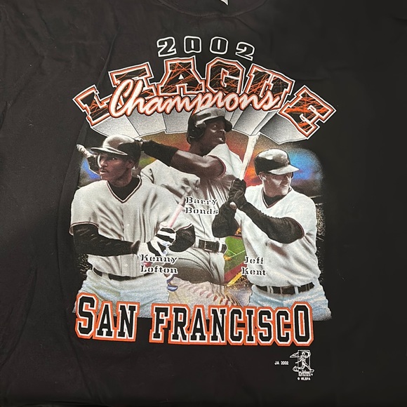 Baseball Barry Bond Kenny Lofton Jeff Kent 2002 League Champions San Francisco - Picture 1 of 3
